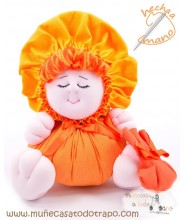 Orange rag doll the Bigfoot  Buñuela - 23 cm
