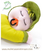 Rag doll soft and secure - Green Siestin - 37 cm