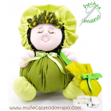 La Buñuela Verde - Muñeca de trapo - 23 cm